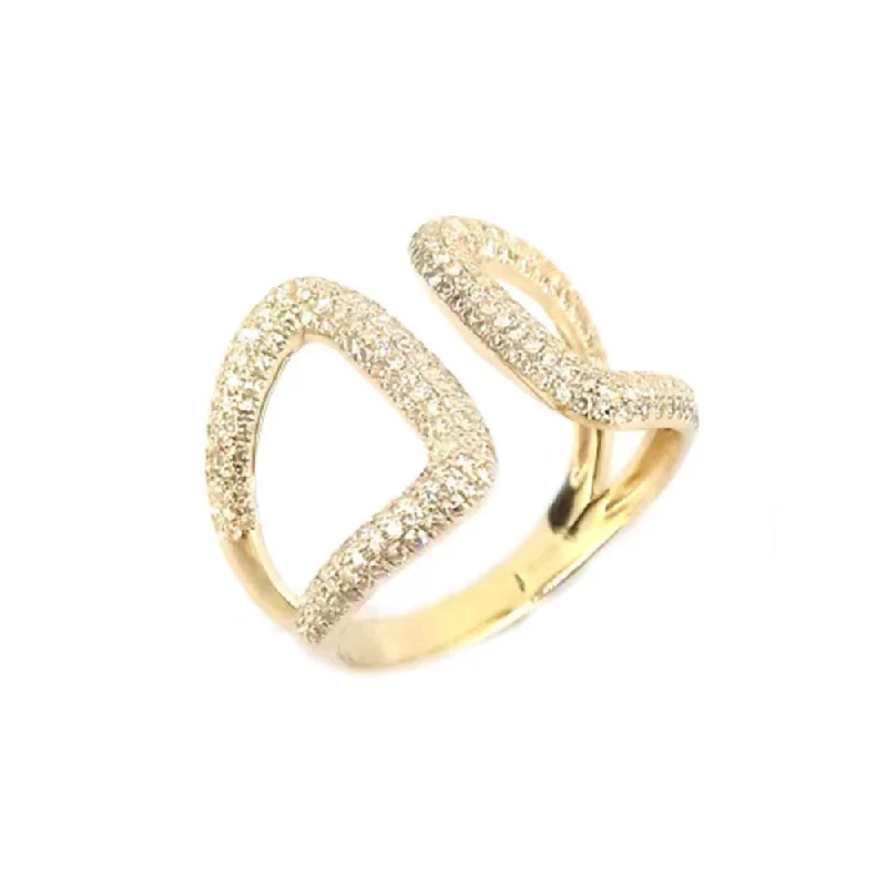 wedding rings for women -Gold Diamond Pave Ring