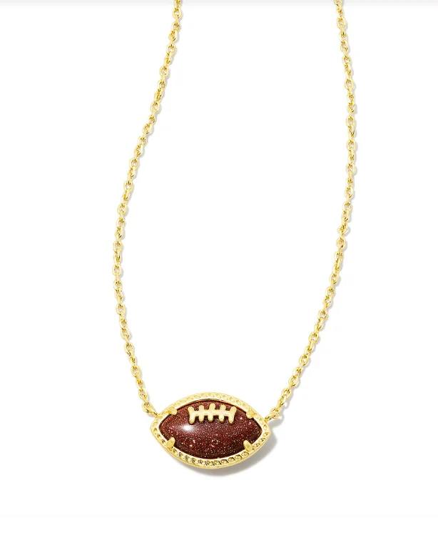 chain link necklaces for women -Football Short Pendant Necklace Gold Orange Goldstone by Kendra Scott