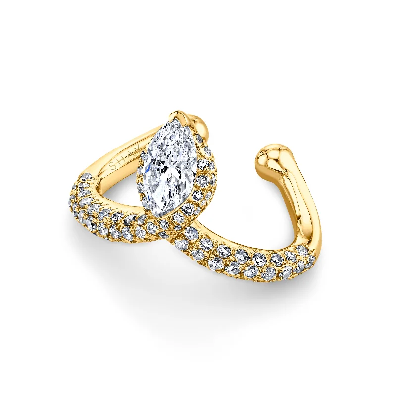 precious stone bracelets for women -DIAMOND MARQUISE CHEVRON EAR CUFF