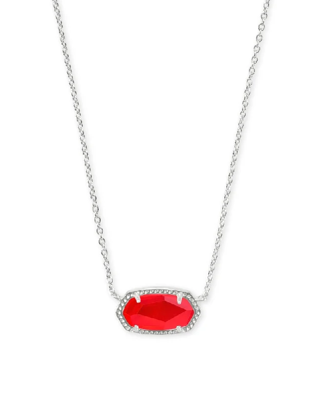 moonstone necklaces for women -Elisa Silver Plated Necklace in Red Illusion by Kendra Scott