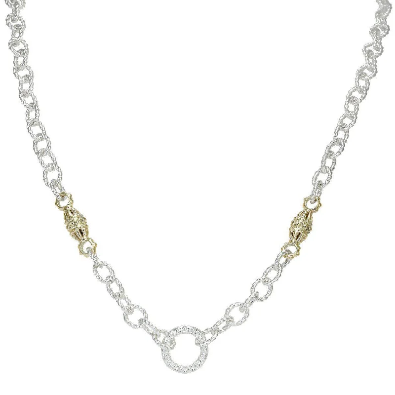 birthstone pendant necklaces for women -Sterling Silver & 14K Yellow Gold Chain Necklace 18" by Vahan