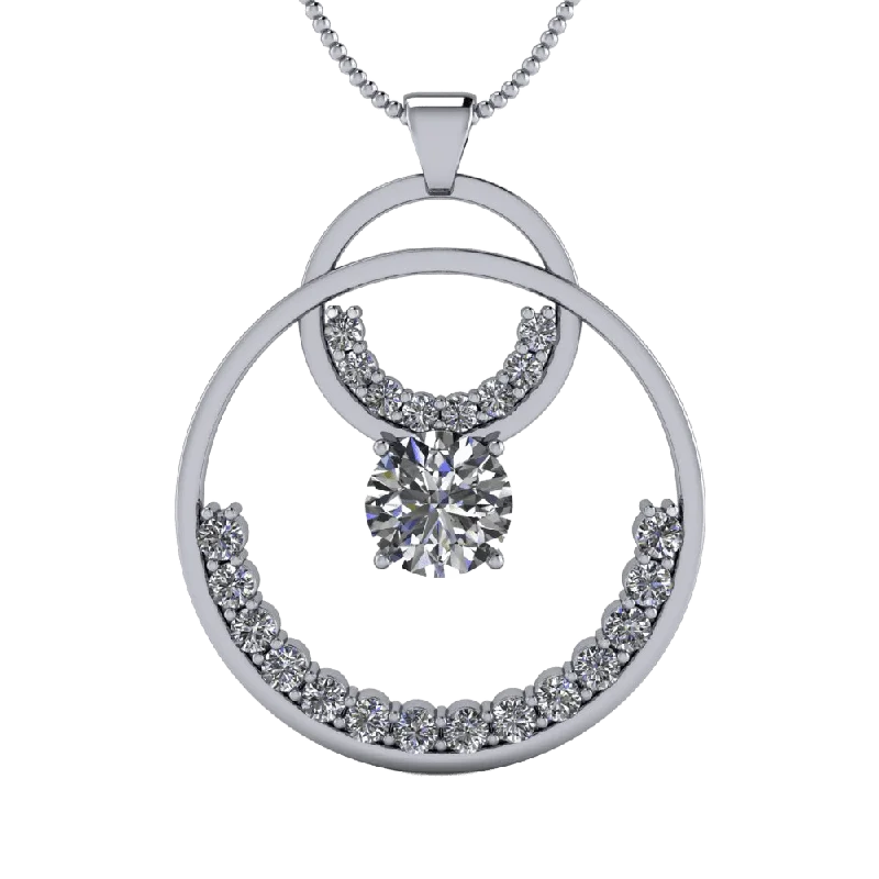 heart-shaped necklaces for women -Moissanite Circle Necklace 3 CTW