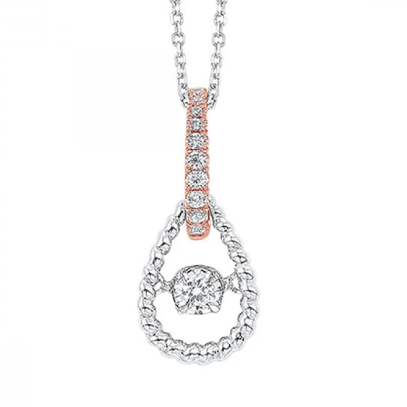 sapphire necklaces for women -10K White & Rose Gold and Diamond Rhythm of Love Pendant Necklace