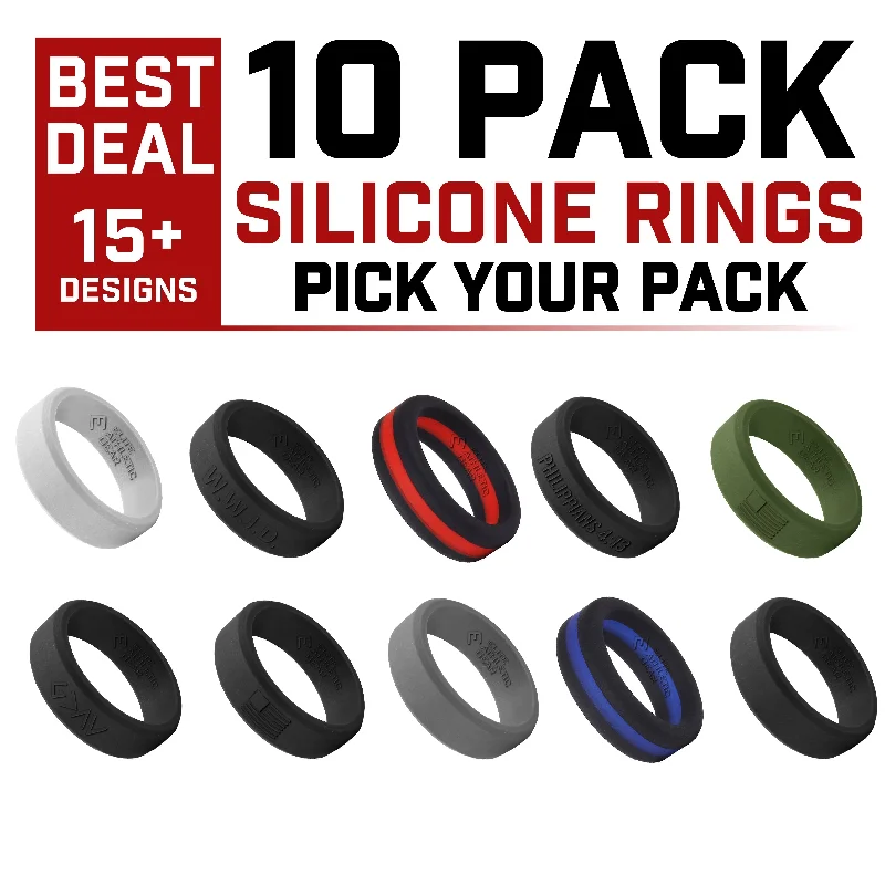 unique rings for women -10 Pack Silicone Rings | Pick Your Pack