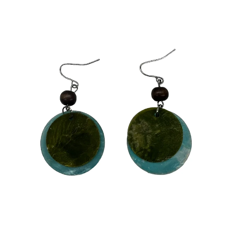 spiral earrings for women -BLUE & GREEN EARRINGS DANGLE/DROP by CLOTHES MENTOR