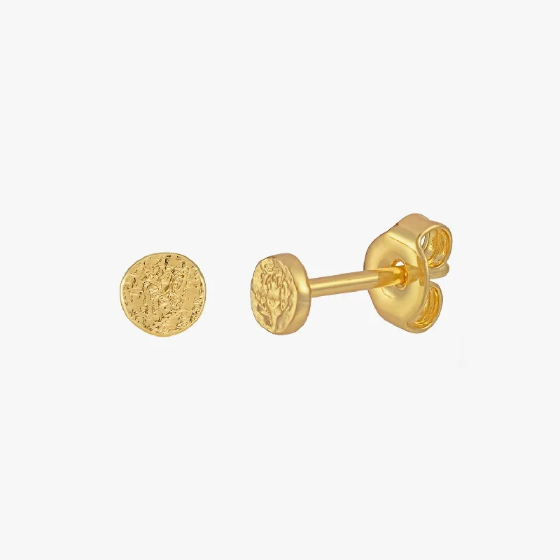 charm earrings for women -Mini Vintage Disc Stud Earrings