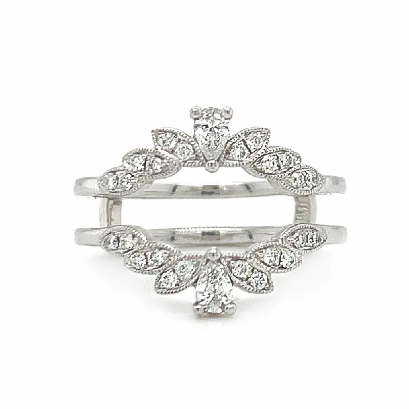 eternity rings for women -White Gold & Diamond Marquise Ring Enhancer