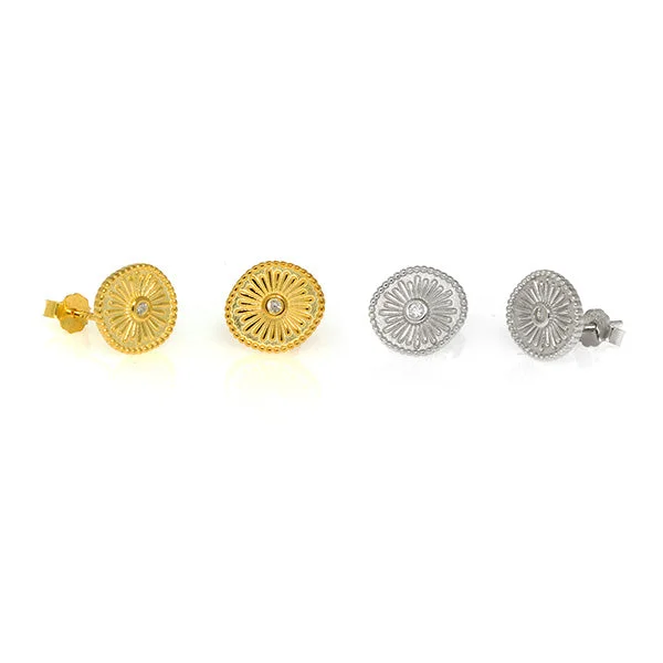 spiral earrings for women -Compass Studs