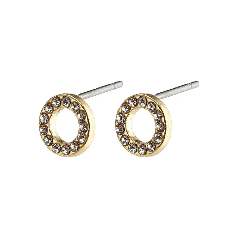 rose gold earrings for women -Tessa Gold Plated Crystal Studs