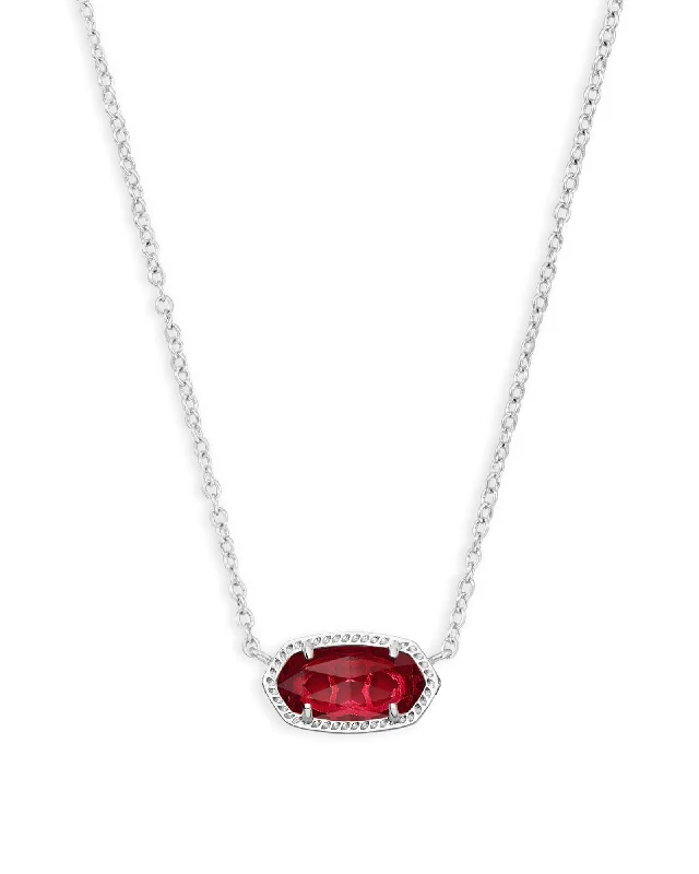 statement necklaces for women -Elisa Silver Plated Pendant Necklace In Berry by Kendra Scott