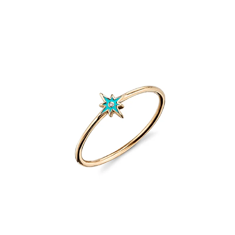 matching couple rings -Gold & Enamel Mini Starburst Ring