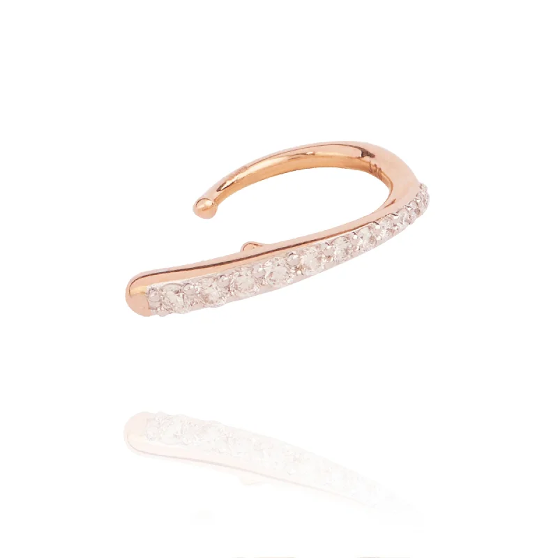 vintage bracelets for women -Ocean Tide   18K Rosegold Ear Cuff w. Diamonds