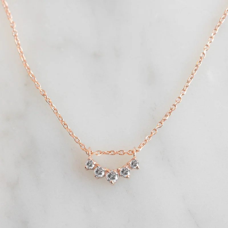 wedding gift necklaces for women -Custom Salt and Pepper Diamond Sunburst Necklace | 10K Rose Gold