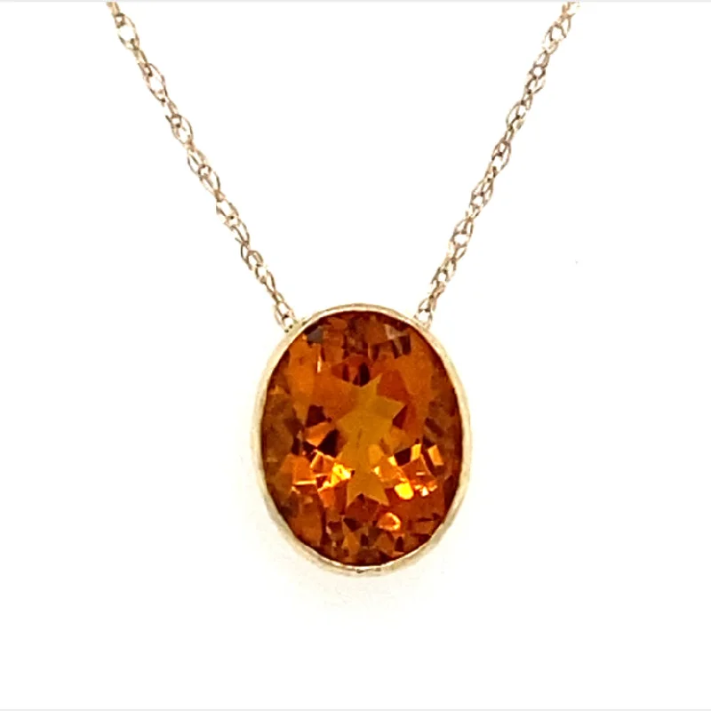 gold bar necklaces for women -14K Gold Citrine Necklace