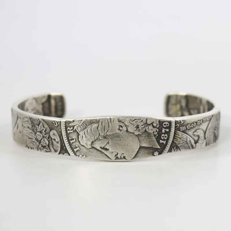 fashion bangles for weddings -Morgan Silver Dollar Cuff