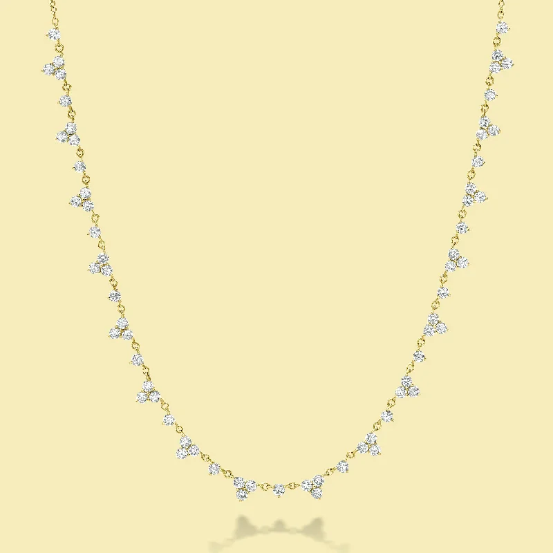 handmade necklaces for women -The Naomi, Trio Strand Diamond Necklace