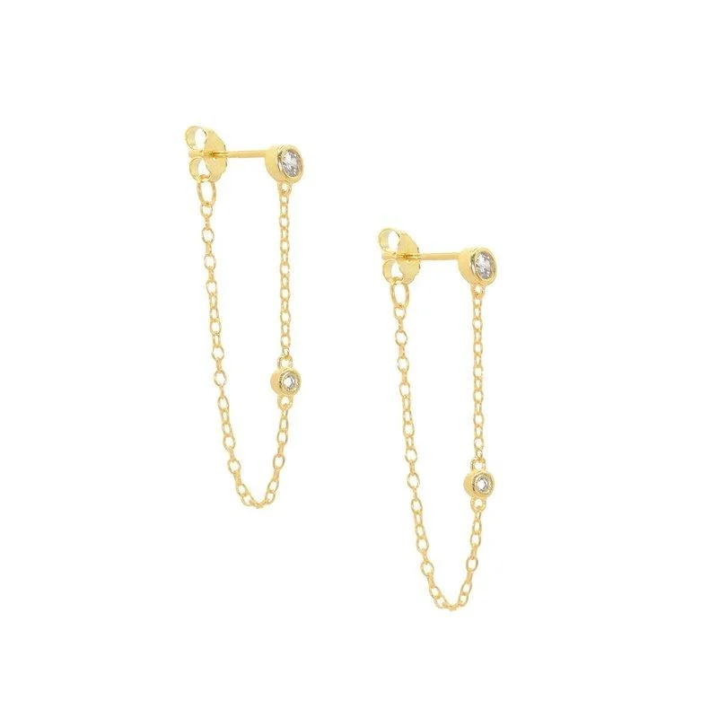 bohemian style earrings for women -Santorini Chain Studs