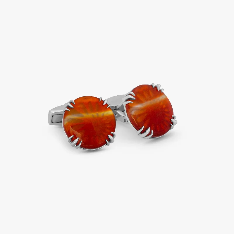 birthstone bracelets for women -Claw Agate Cufflinks In Sterling Silver- (Limited Edition)