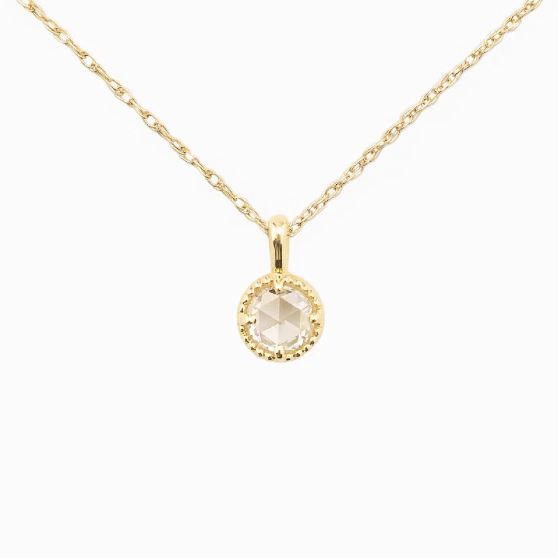 vintage gold necklaces for women -Dahlia 0.30ct Rose Cut Diamond Solitaire Necklace