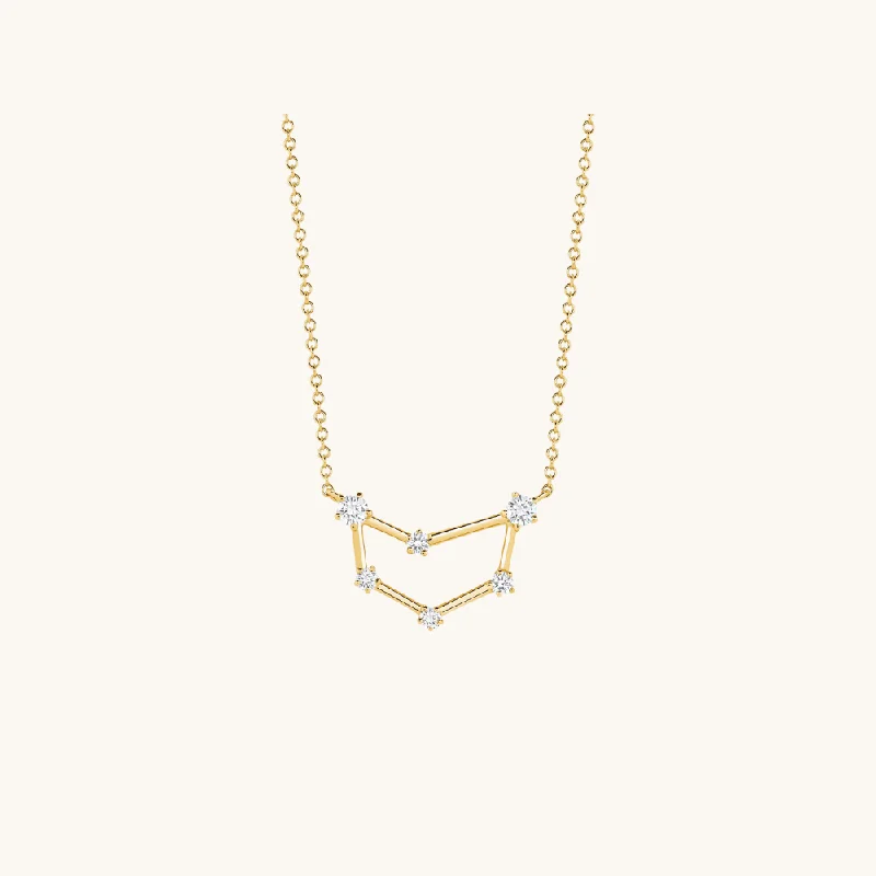 luxury bridal necklaces for women -Diamond Constellation Zodiac Necklace