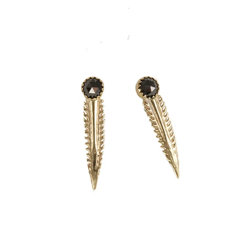 ethnic earrings for women -barb tip studs with cabochon stone