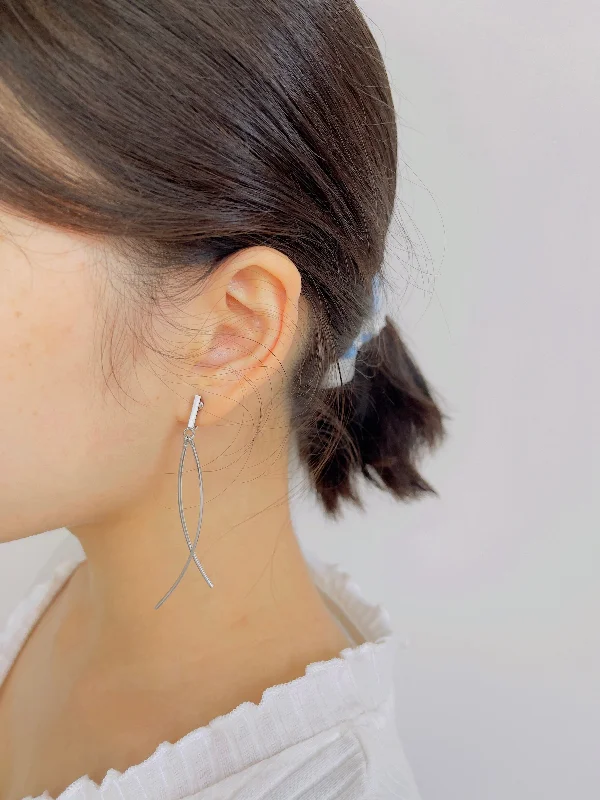 charm earrings for women -Linear Bar Drop Earrings