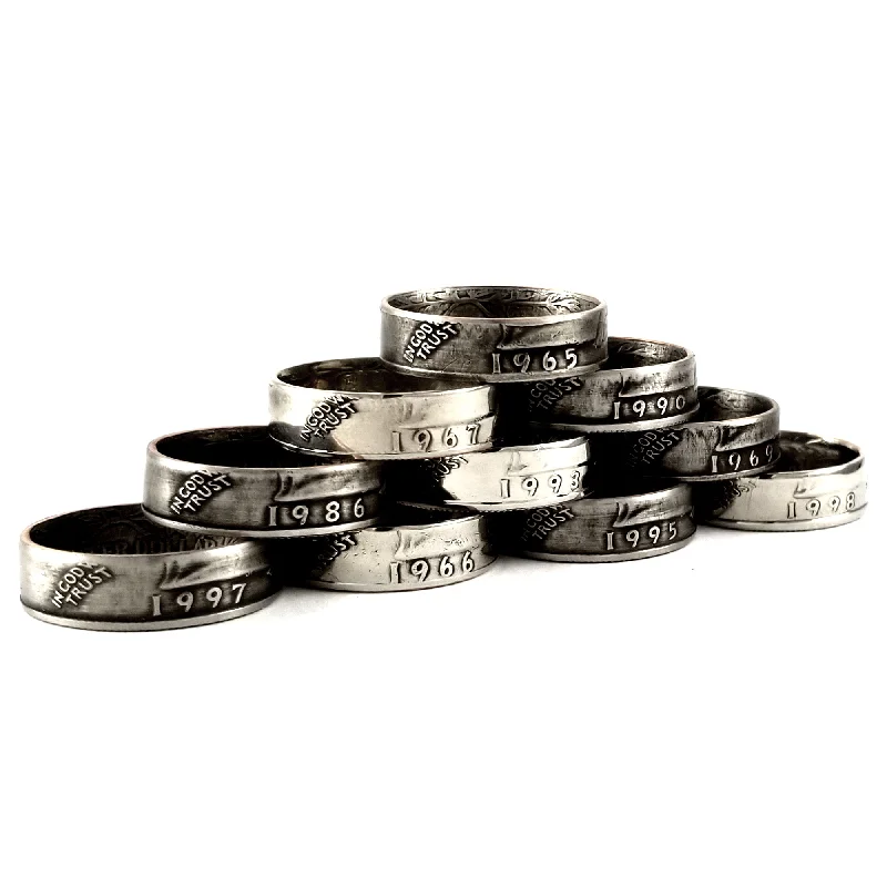 statement cocktail rings -1965-1998 Washington Quarter Coin Ring