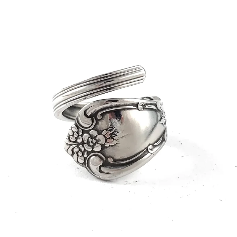 silver stacking rings for women -Oneida Kennett Stainless Steel Spoon Wrap Around Ring