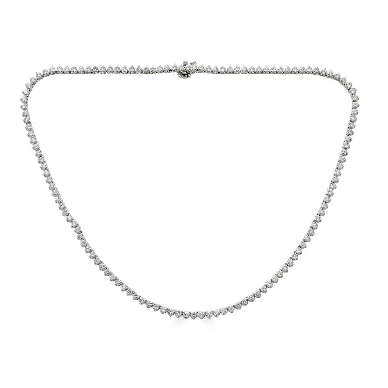 birthstone pendant necklaces for women -14K White Gold 15.0cttw HI I1 Diamond Tennis Necklace