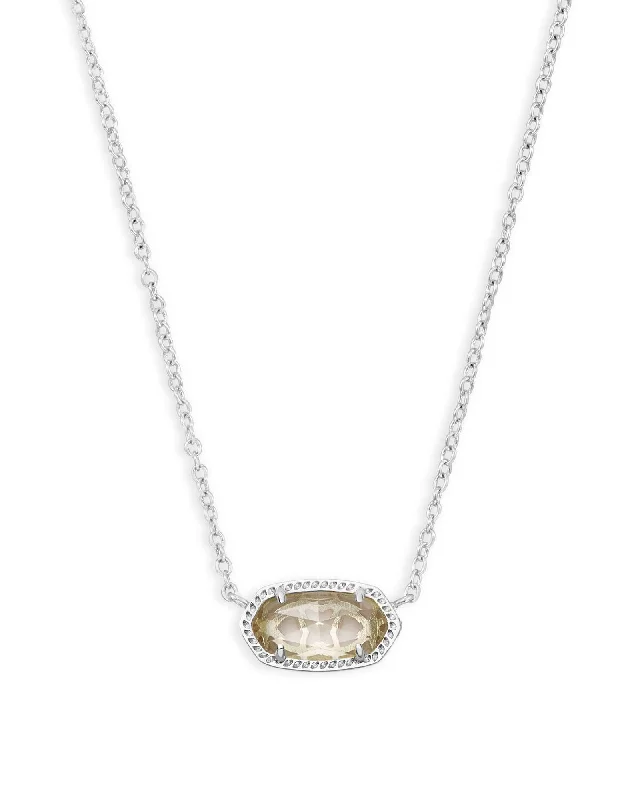 leather cord necklaces for women -Elisa Silver Plated Pendant Necklace In Clear Crystal by Kendra Scott