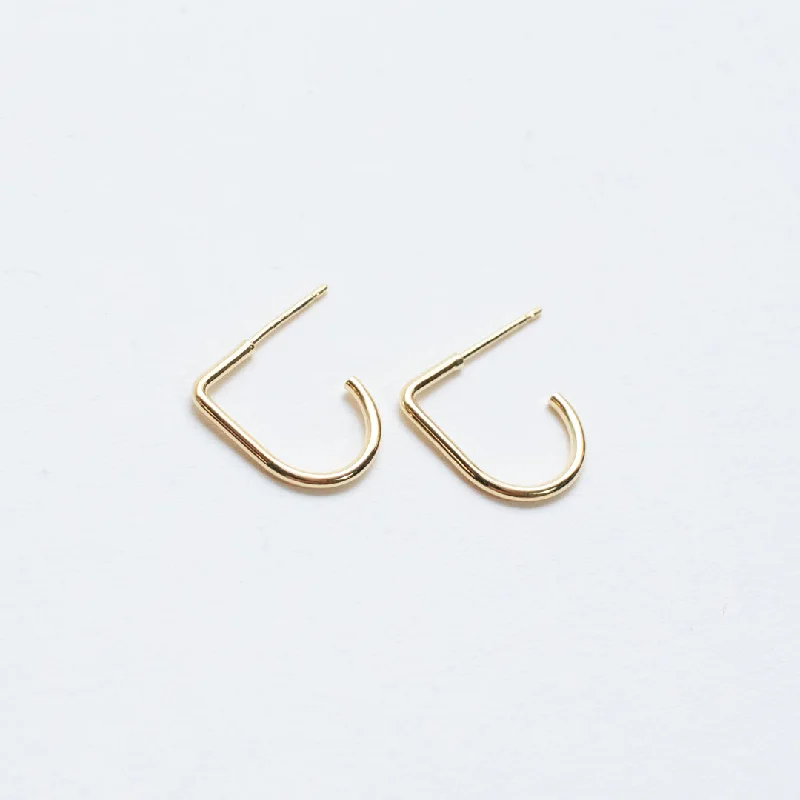 drop earrings for women -U Shaped Gold Vermeil Earring on Post