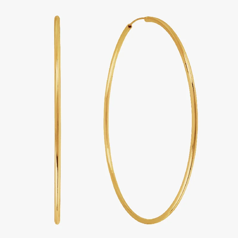 gold plated earrings for women -Oversized Endless Hoop Earrings