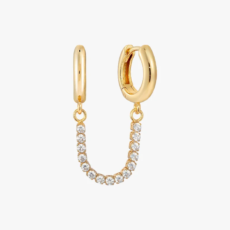 pearl stud earrings -Tennis Chain Hoop Earring