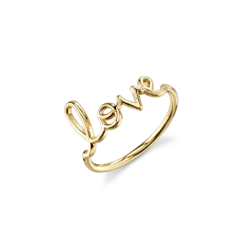 unique rings for women -Pure Gold Love Ring