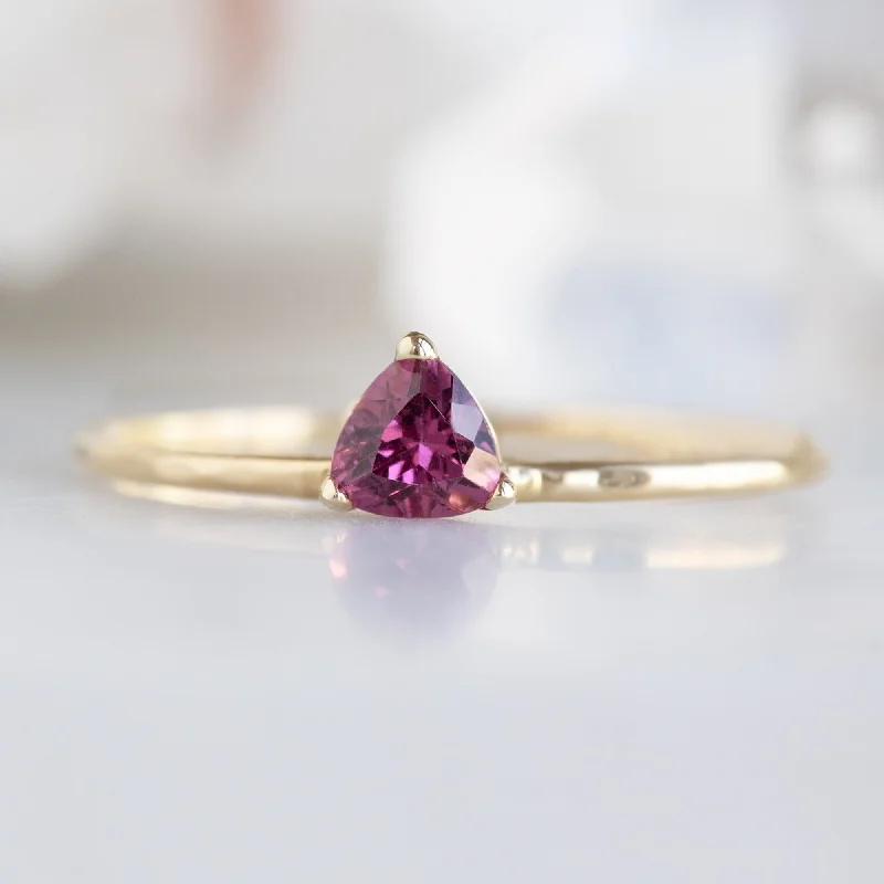 stylish necklaces for women -The Pink Garnet Crown Ring | 14K Yellow Gold