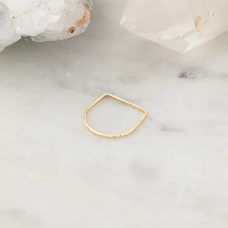 pendant and chain necklaces for women -The Lune Stacking Ring | Gold Filled