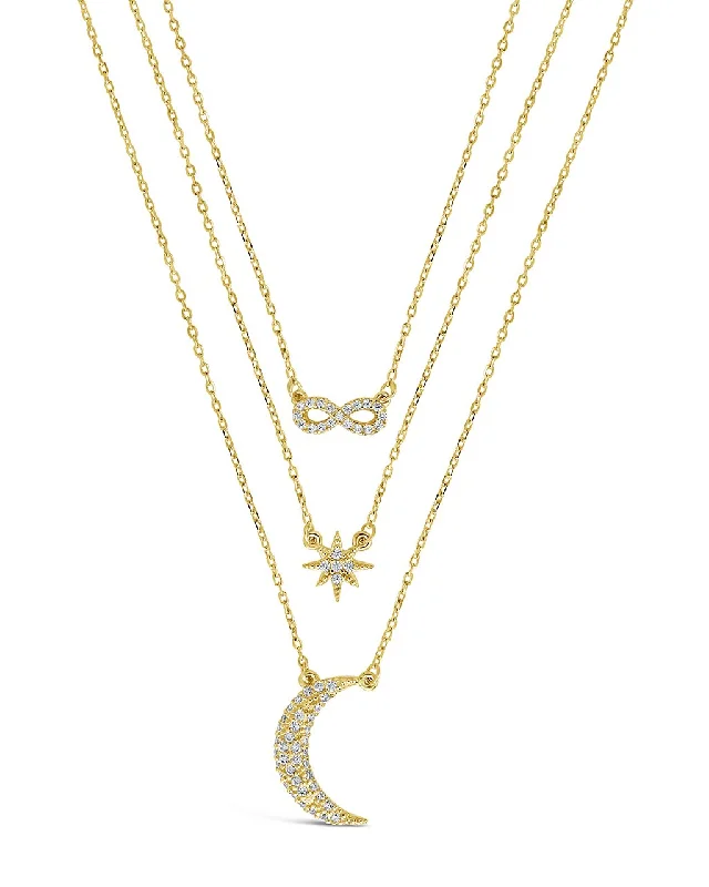 luxury diamond necklaces for women -CZ Celestial Infinity Necklace