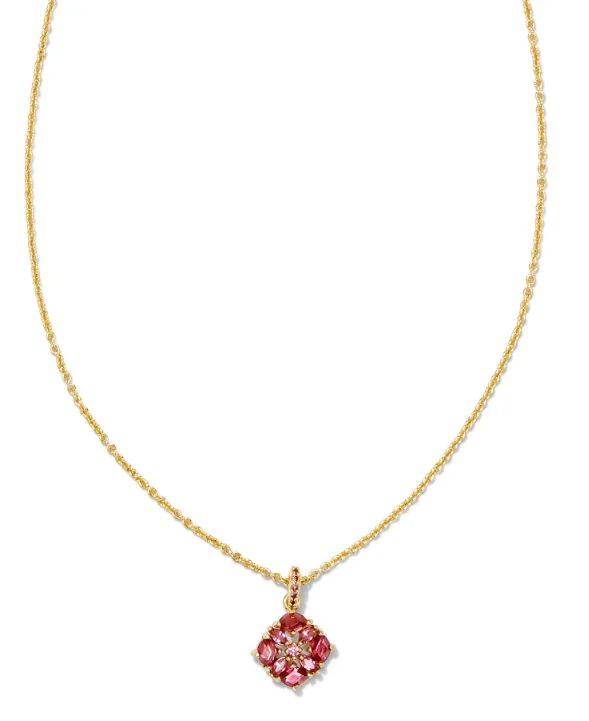 bar necklaces for women -Dira Yellow Gold Plated Crystal Short Pendant Necklace by Kendra Scott