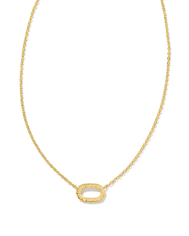 double-strand necklaces for women -Elisa Gold Plated Ridge Open Frame Necklace by Kendra Scott