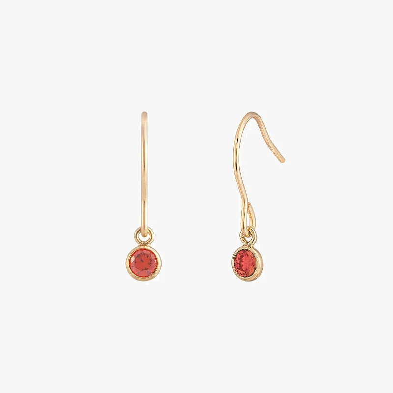 trendy hoop earrings -Little Ruby Drop Earrings