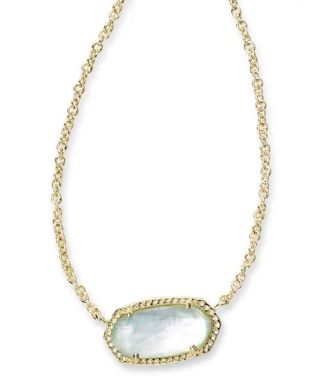 emerald necklaces for women -Elisa Gold Plated Necklace in Light Blue Illusion by Kendra Scott