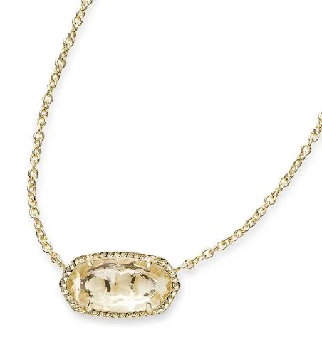 sapphire necklaces for women -Elisa Gold Plated Necklace in  Clear by Kendra Scott