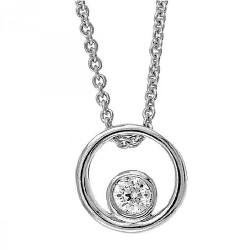 women's diamond necklaces -Sterling Silver 0.10ct I1 Diamond Circle Necklace