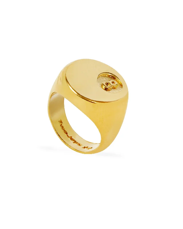 gold heart rings -8 Ball Ring