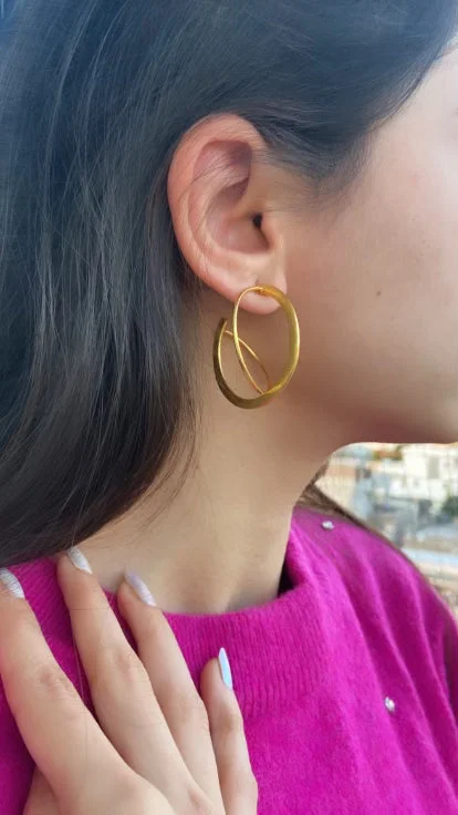 luxury earrings for women -Swirl  hoops