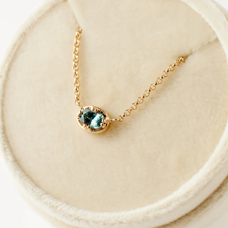 sparkly necklaces for women -Fiona Necklace - Teal Montana Sapphire