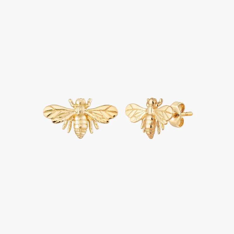 elegant stud earrings -Luxe Bee Stud Earrings