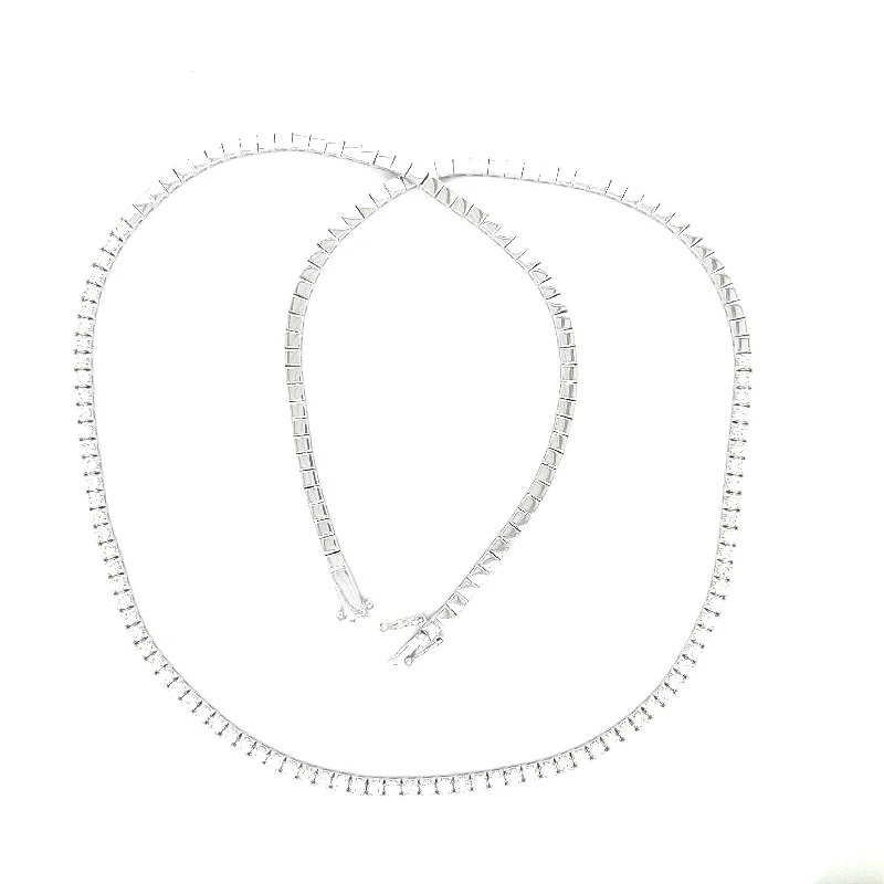 shell necklaces for women -14K White Gold 3.00cttw Diamond Tennis Necklace Sz 18