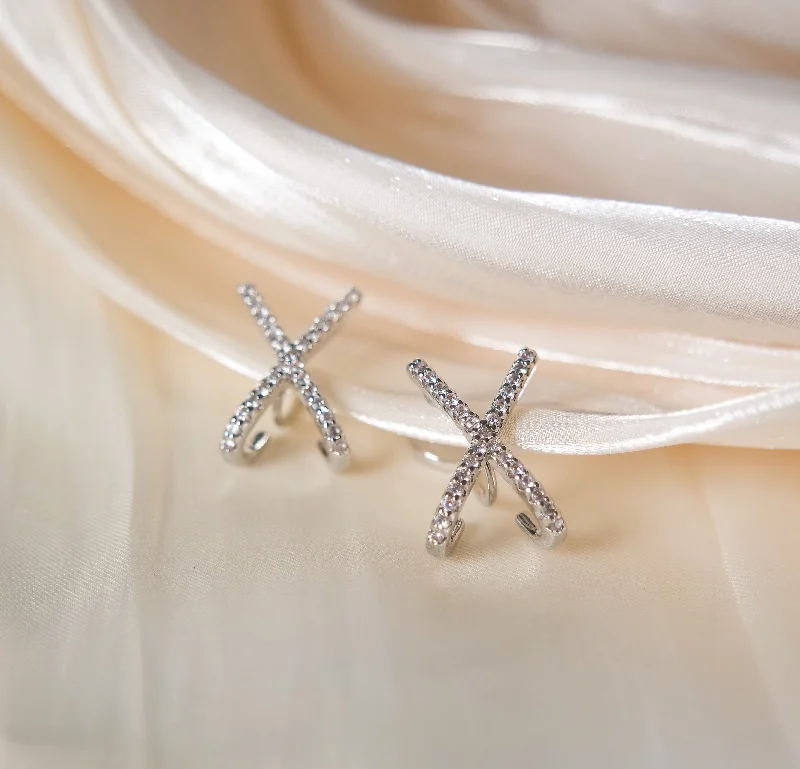 anniversary earrings for women -Cross Pattern Earrings