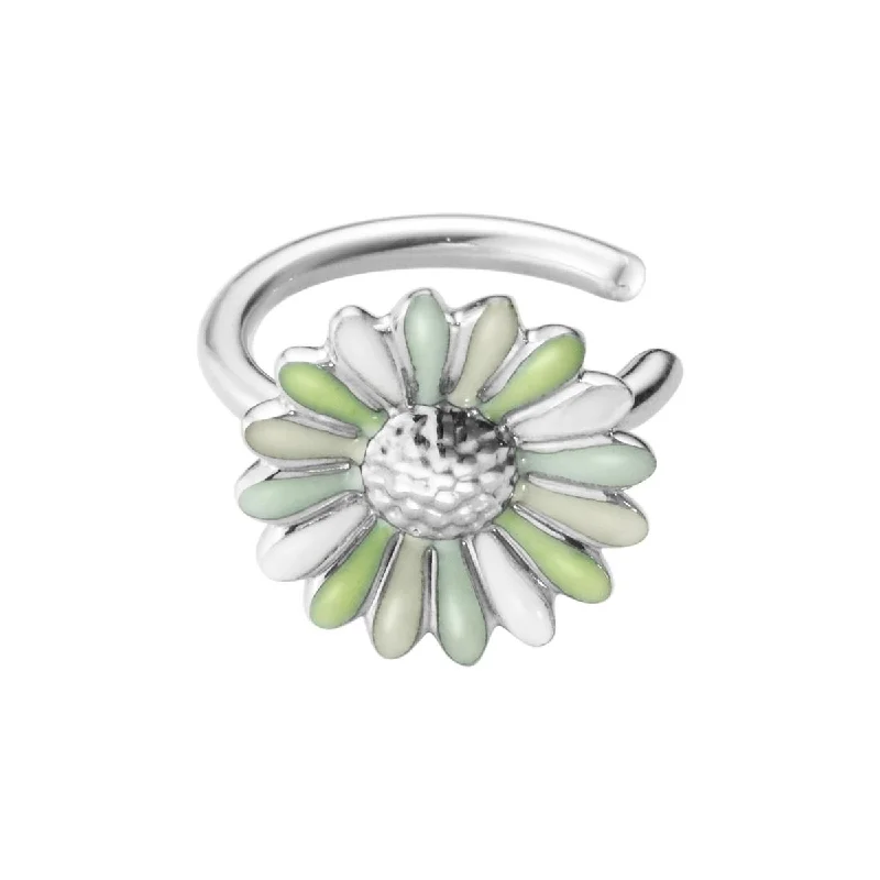 cuff bracelets for women -Daisy x Stine Goya Silver & Green Ear Cuff